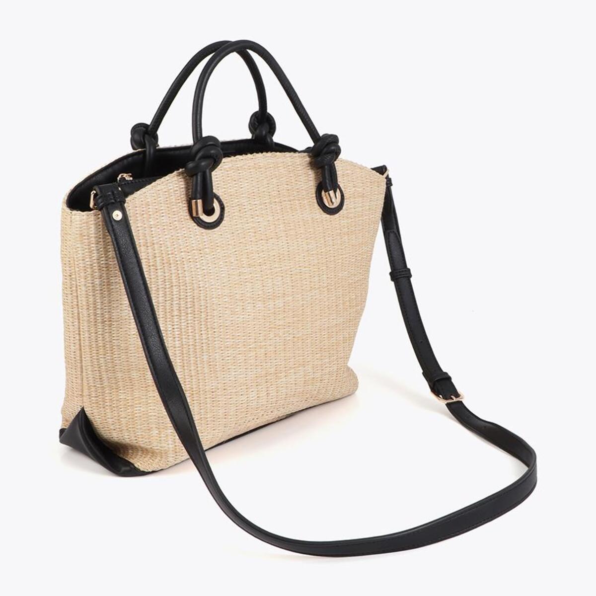 Borsa tote effetto rafia