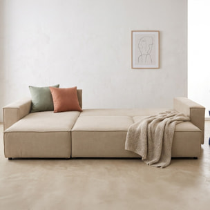 Canapé d'angle convertible 5 places en tissu chenille - HARPER