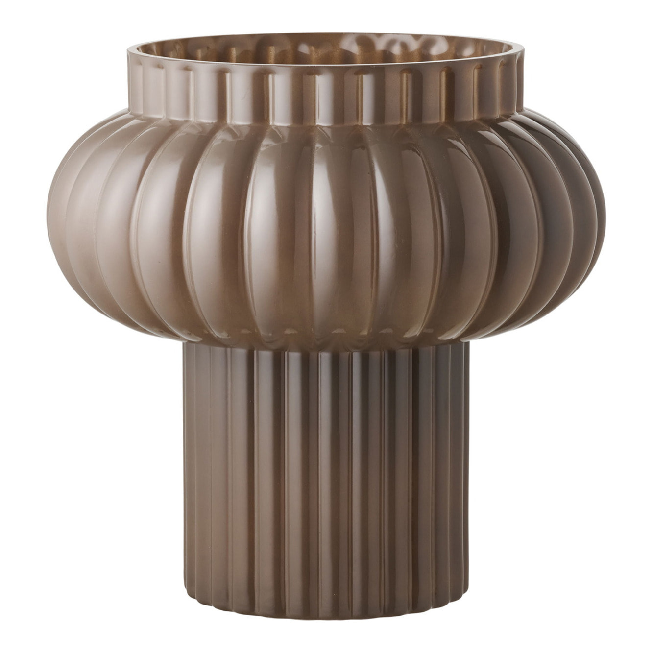 Vaso in vetro soffiato a bocca marrone ø27x27 cm