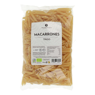 PLANETA HUERTO | Macarrones de Trigo Duro Ecológicos 500 g – Pasta Artesanal de Sémola de Trigo de Cultivo Orgánico