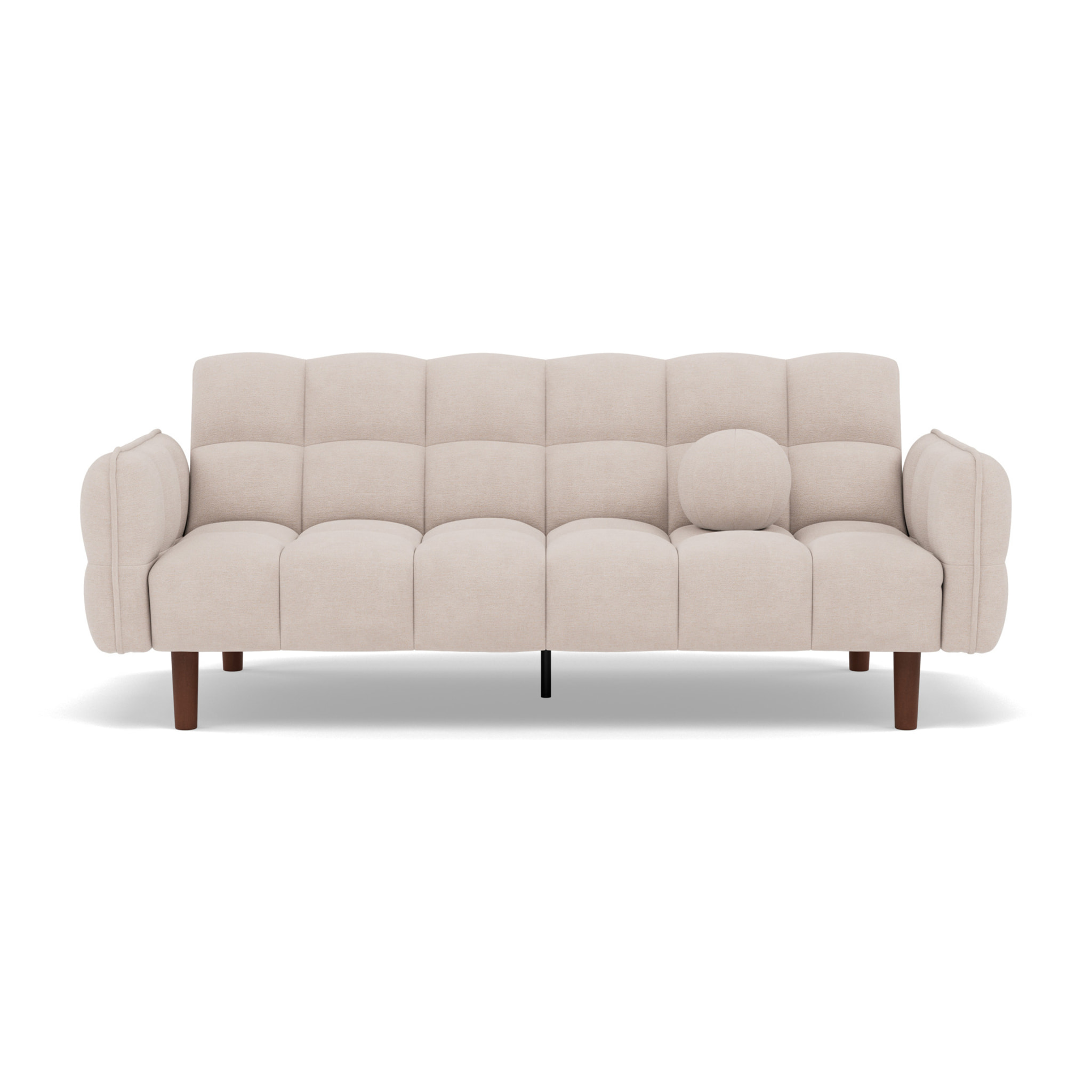 Adam - Canapé convertible clic-clac 2 places bubble en tissu texturé - Beige