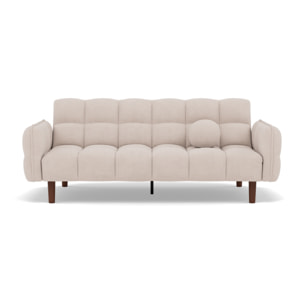 Adam - Canapé convertible clic-clac 2 places bubble en tissu texturé - Beige