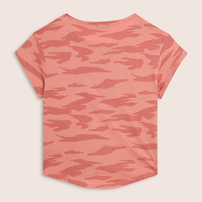 T-shirt camouflage con maniche ad aletta