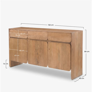 Buffet en bois de manguier marron clair - Achille