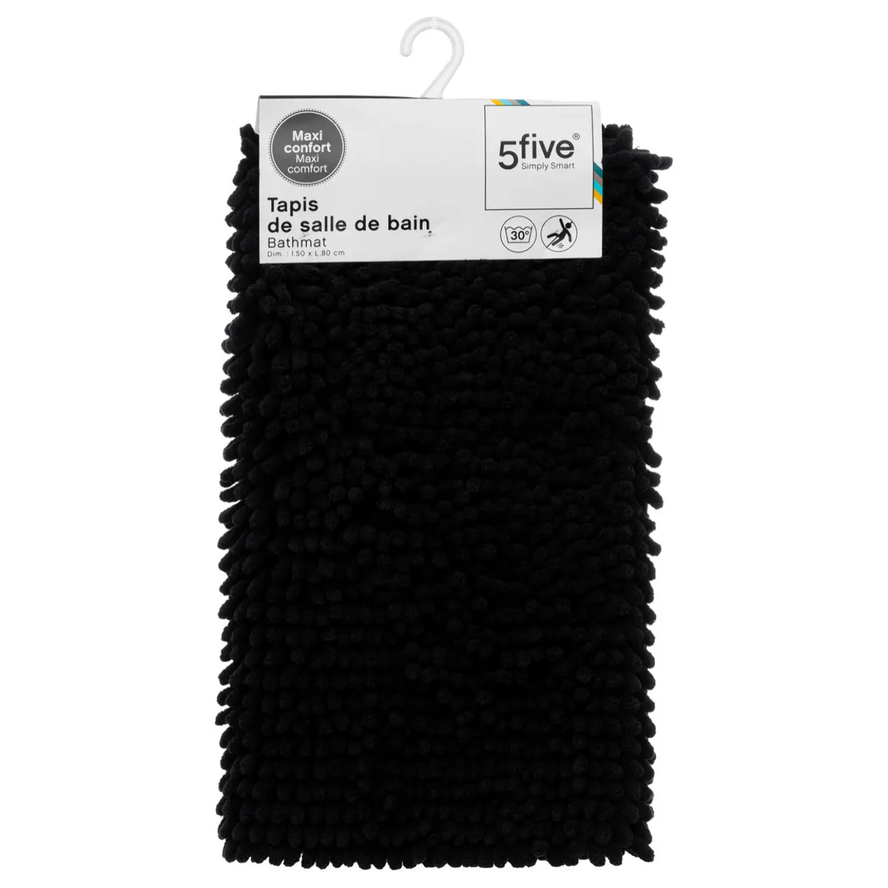 Tapis de bain 50x80 cm Noir Colorama