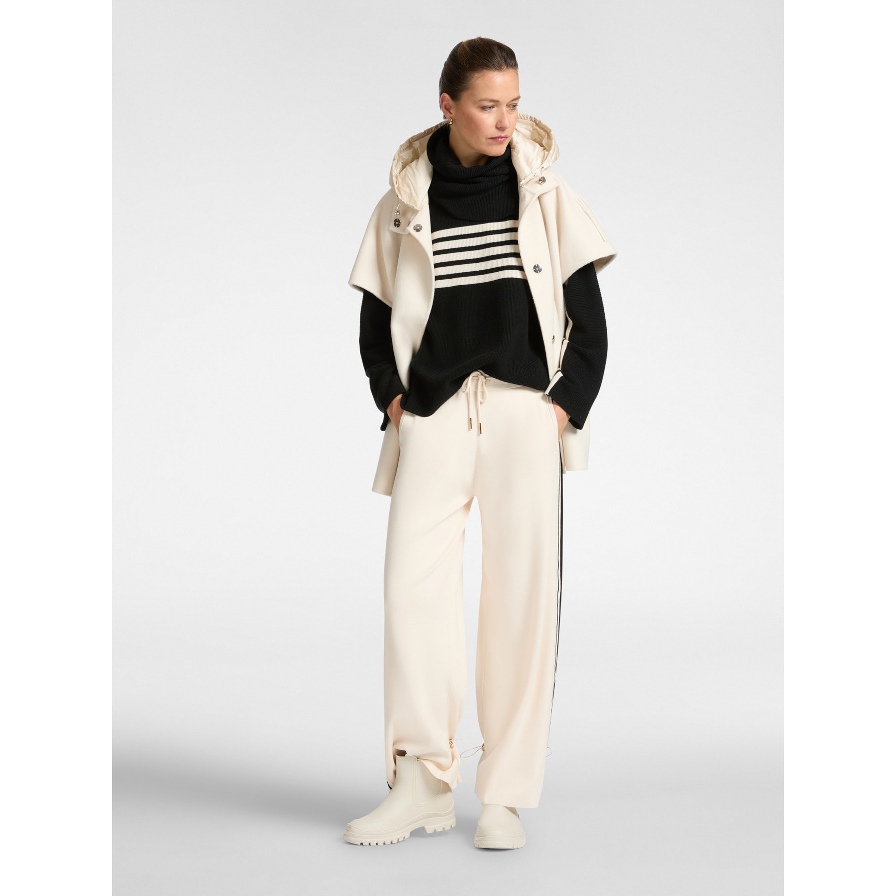 Elena Mirò - Pantaloni ampi in maglia - Bianco