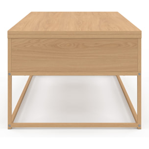 Table basse Memphis relevable et dépliante pieds effet bois