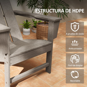Silla Adirondack Exterior Silla de Jardín con Asiento Extra Ancho Carga 120 kg para Patio Terraza Balcón 75x83x90 cm Gris Oscuro