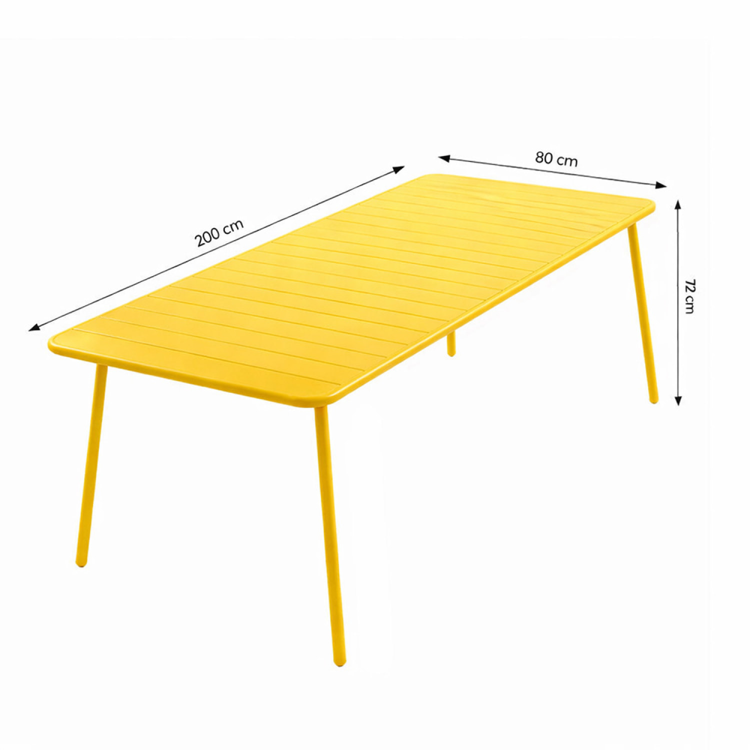 Ensemble table de jardin 200 cm et 8 chaises jaune EVORA