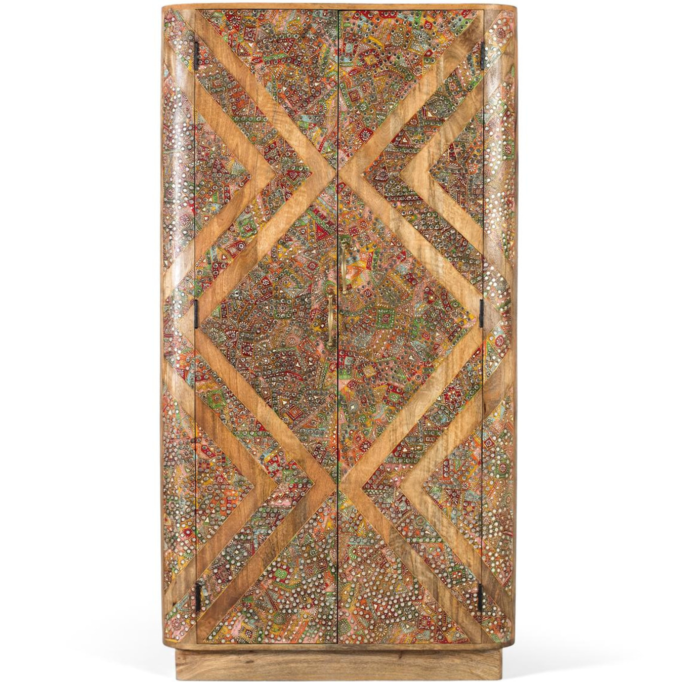 Armario de Madera de Mango 90 Cm Estilo Boho Étnico