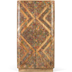 Armario de Madera de Mango 90 Cm Estilo Boho Étnico