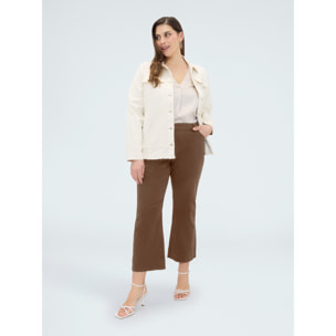 Fiorella Rubino - Pantalones Kick Flare acampanados de algodón - Marrón