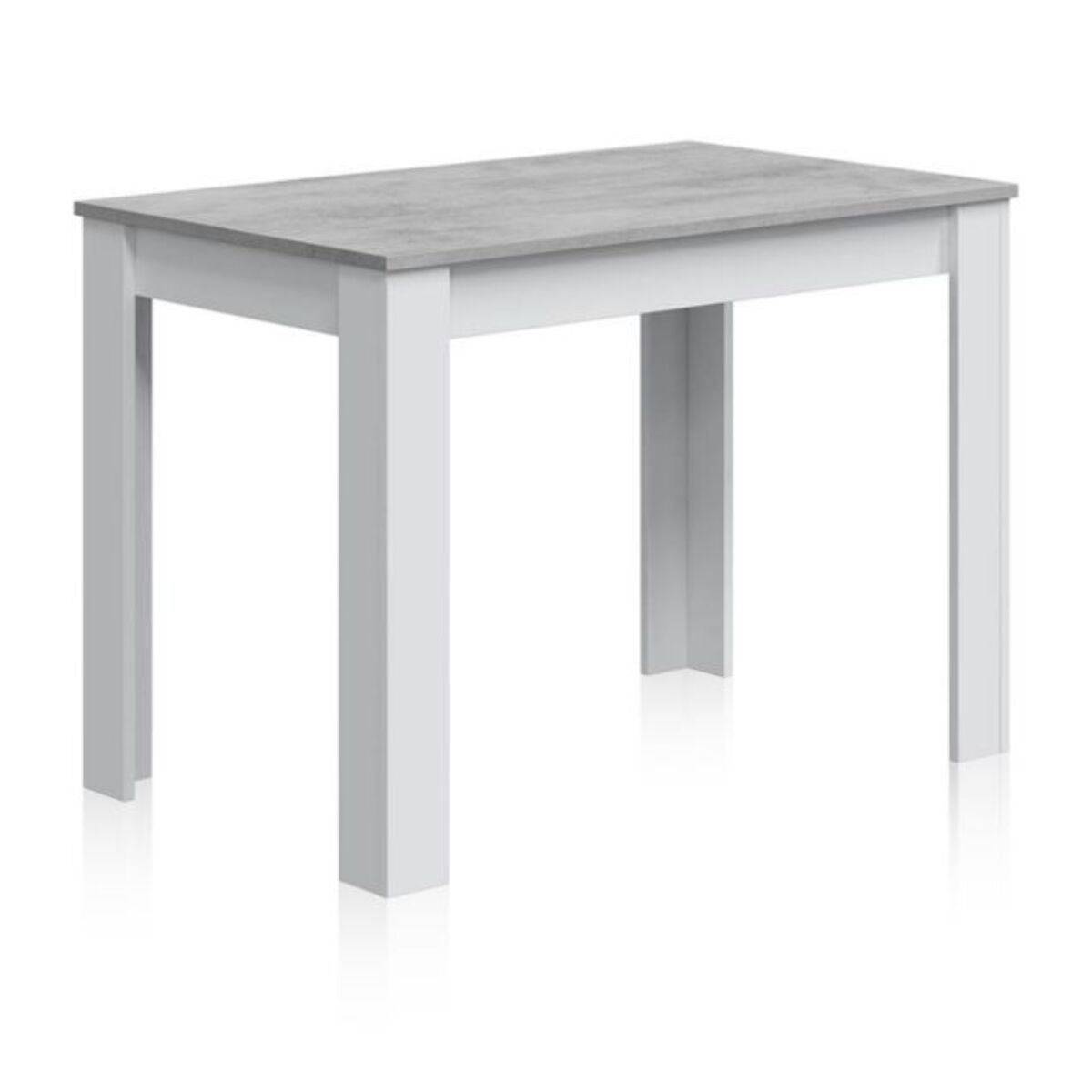 Mesa de comedor Dina Blanco Artik (Blanco Mate) - Gris Cemento