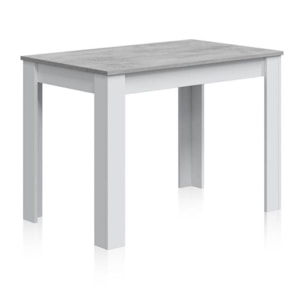 Mesa de comedor Dina Blanco Artik (Blanco Mate) - Gris Cemento