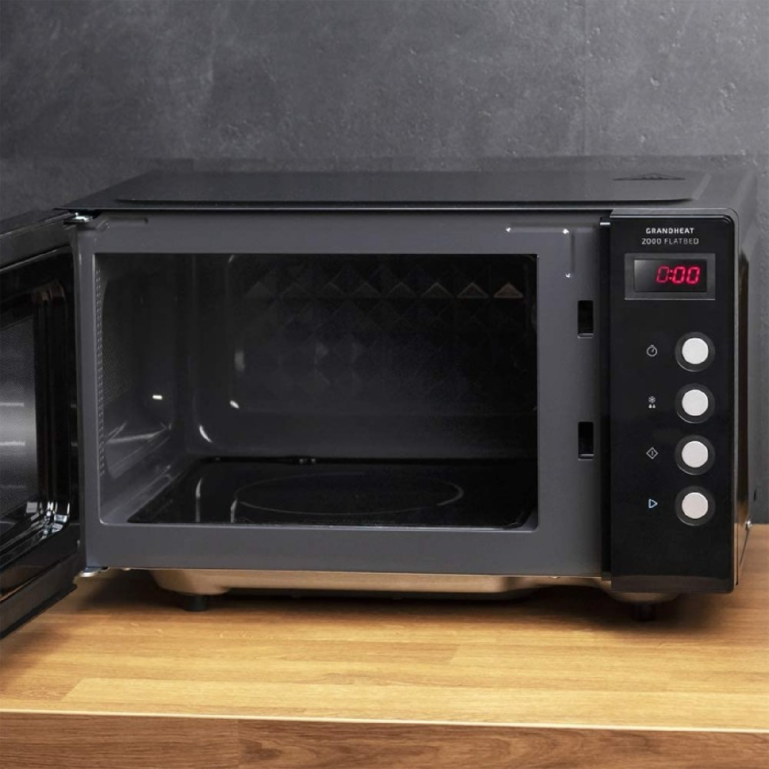 Microondas sin plato GrandHeat 2000 Flatbed Black. Capacidad 20 litros, Potencia