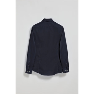 Camicia slim popeline blu marino con logo Polo Club ricamato