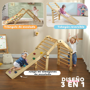 Escalada para Niños 3 en 1 Marco de Escalada Plegable para Niños de 18-48 Meses con Rampa para Deslizarse o Escalar 175x70x89 cm Multicolor