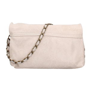 Borsa a tracolla da donna Made in Italy - Modello Floralia Lux - Pelle scamosciata - 25.0 x 15.0 x 11.0 cm