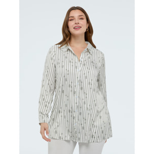 Fiorella Rubino - Camisa estampada a rayas con nudos - Blanco