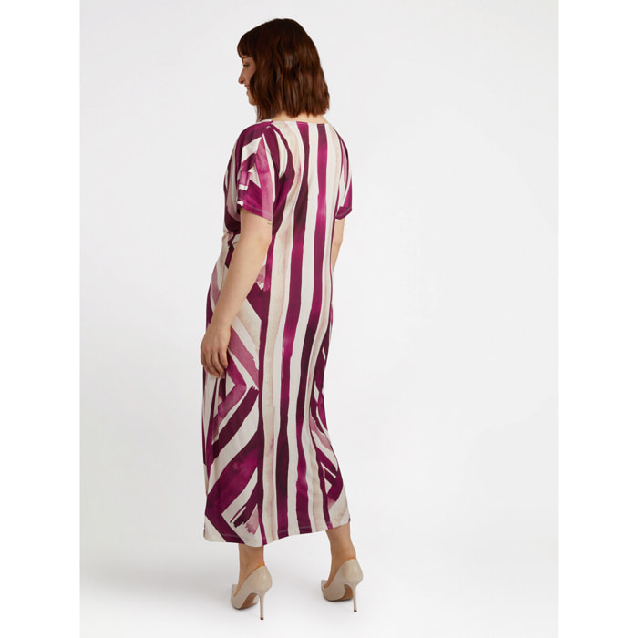 Fiorella Rubino - Vestido estampado con escote suave - Burgundy