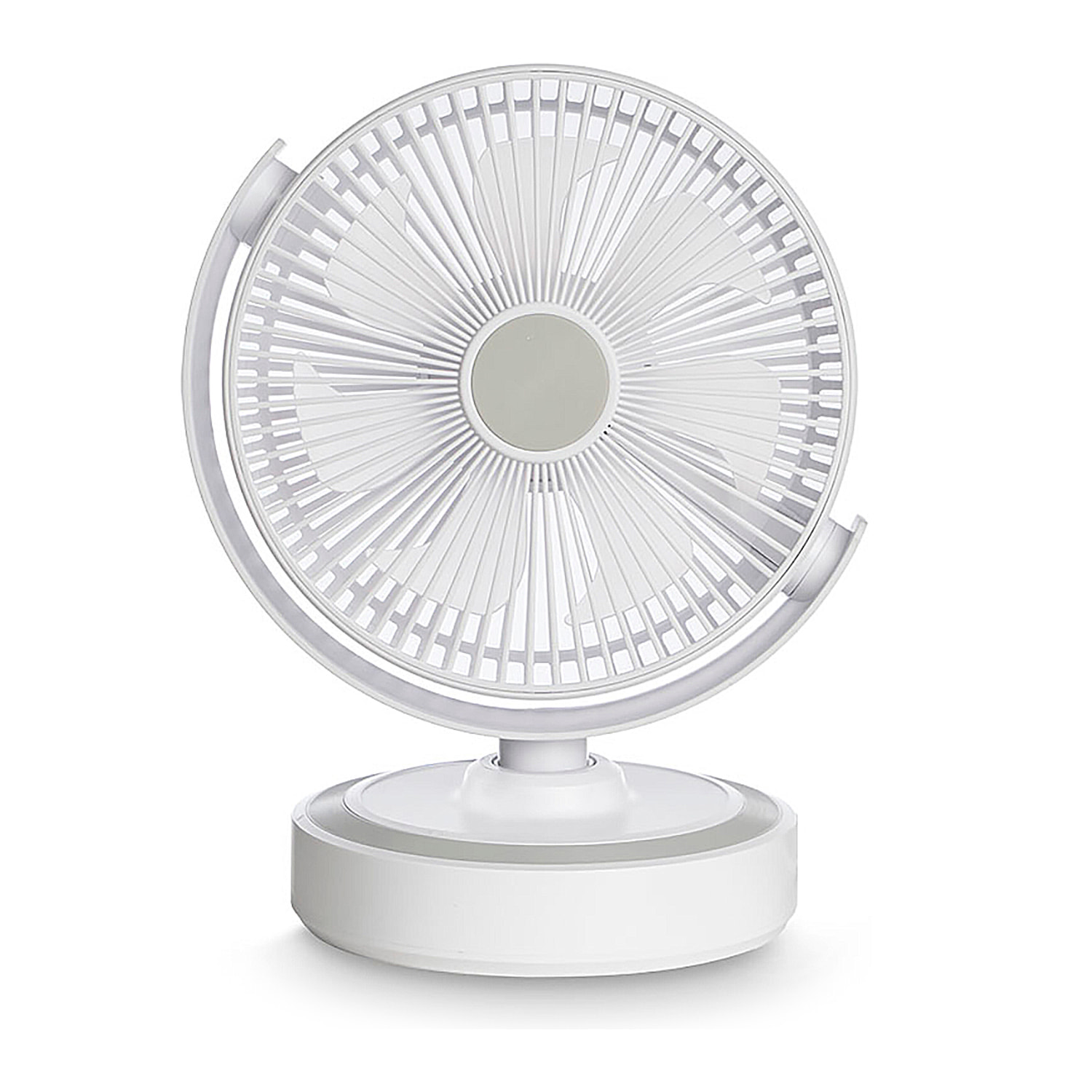 Ventilador de sobremesa de 10W. Con oscilación automática de 90°, 4 modos de ventilación y batería de 4500 mAh.