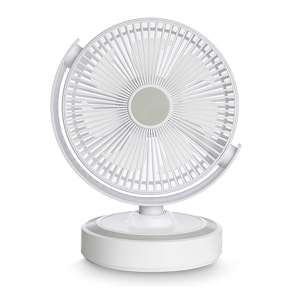 Ventilador de sobremesa de 10W. Con oscilación automática de 90°, 4 modos de ventilación y batería de 4500 mAh.