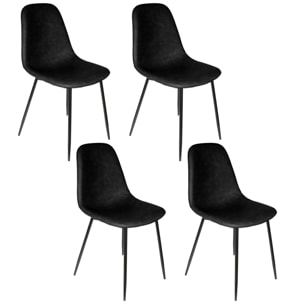 Chaise Pu Amber Noir - Lot De 4
