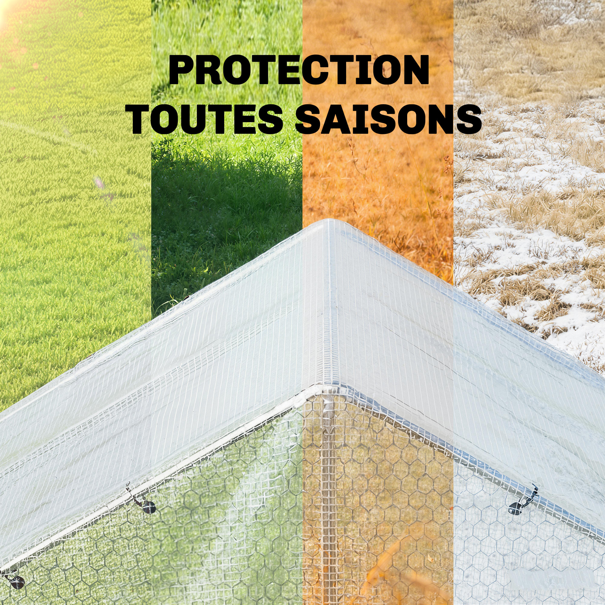 Bâche de protection blanche intérieur/extérieur 6x4m 140g/m²