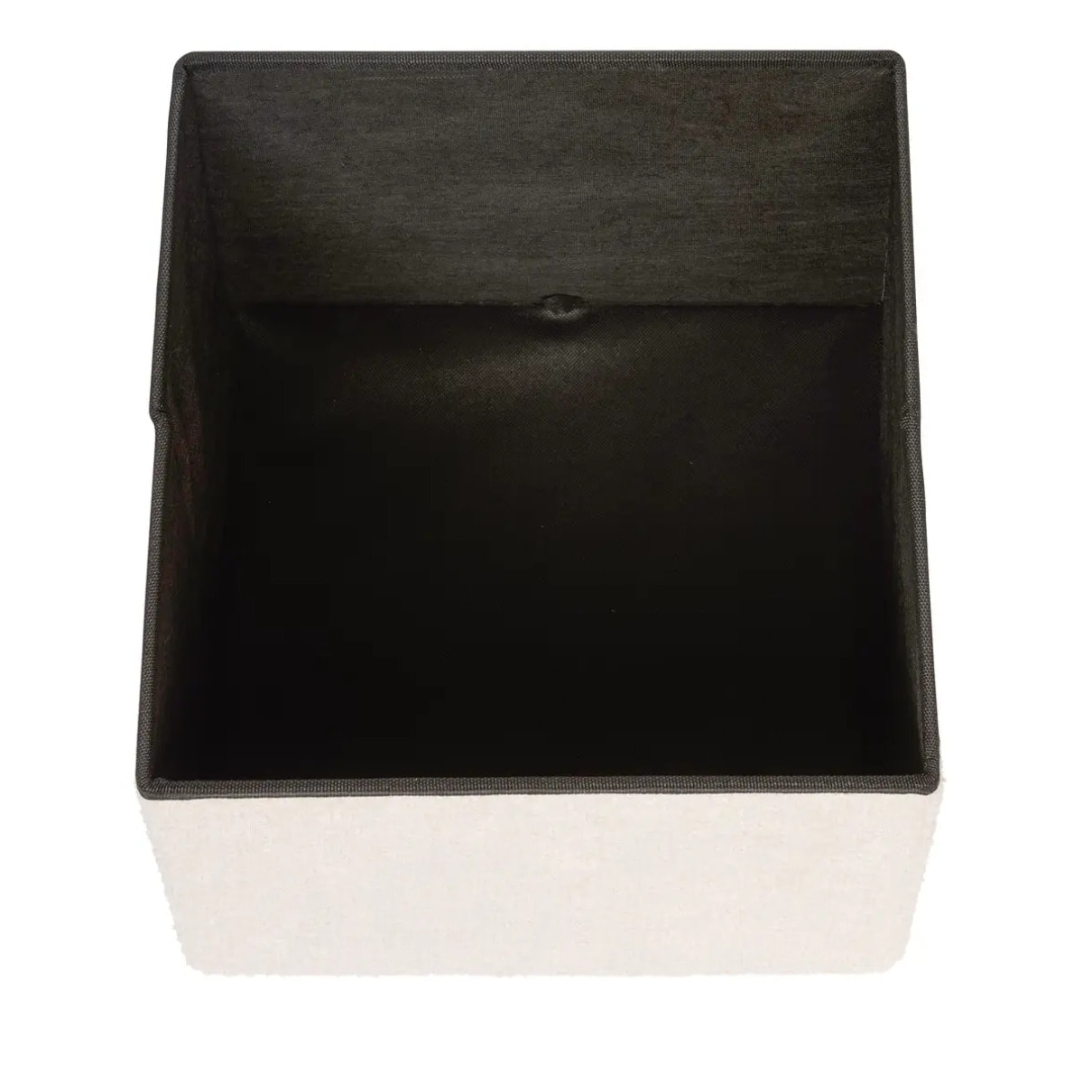 Pouf Pliable Coffre Soana en bouclette Ivoire 38x38cm