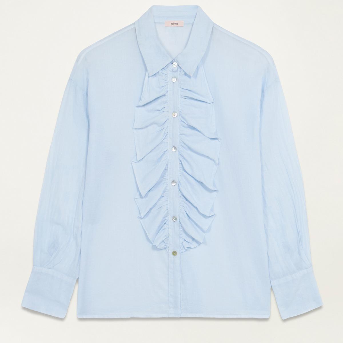 Oltre - Camisa con rouches - Light - blue