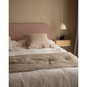 Tête de lit déhoussable en bouclé rose en différentes tailles