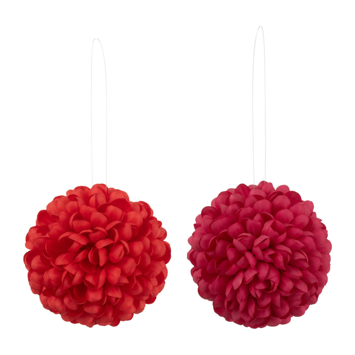 J-Line suspension Fleur Bol Dia 16 cm - plastique - rose/rouge - 2 pcs