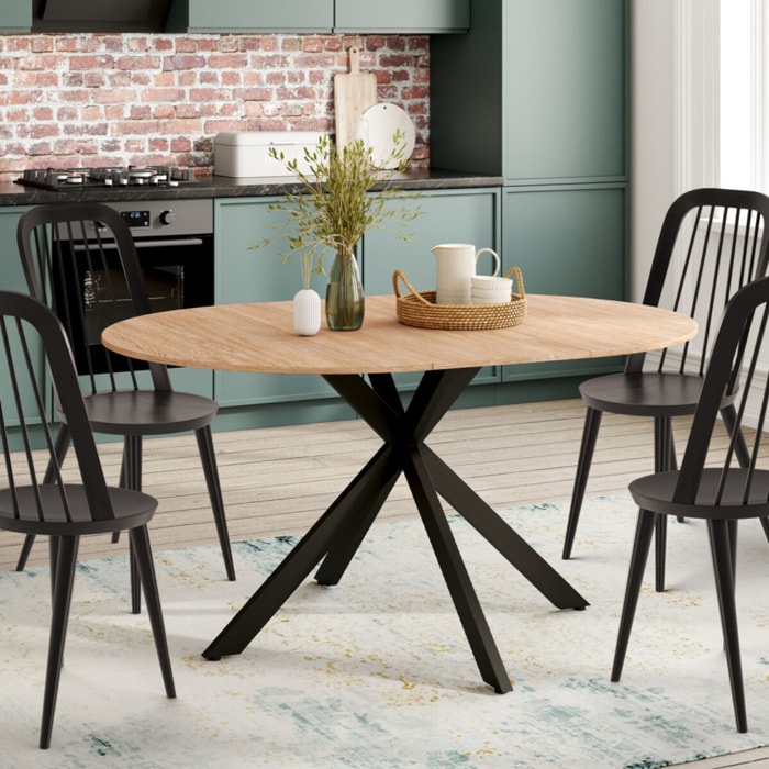 Table repas extensible Soline - Bois / Noir