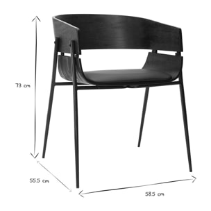 Chaises design noires (lot de 2) WESS
