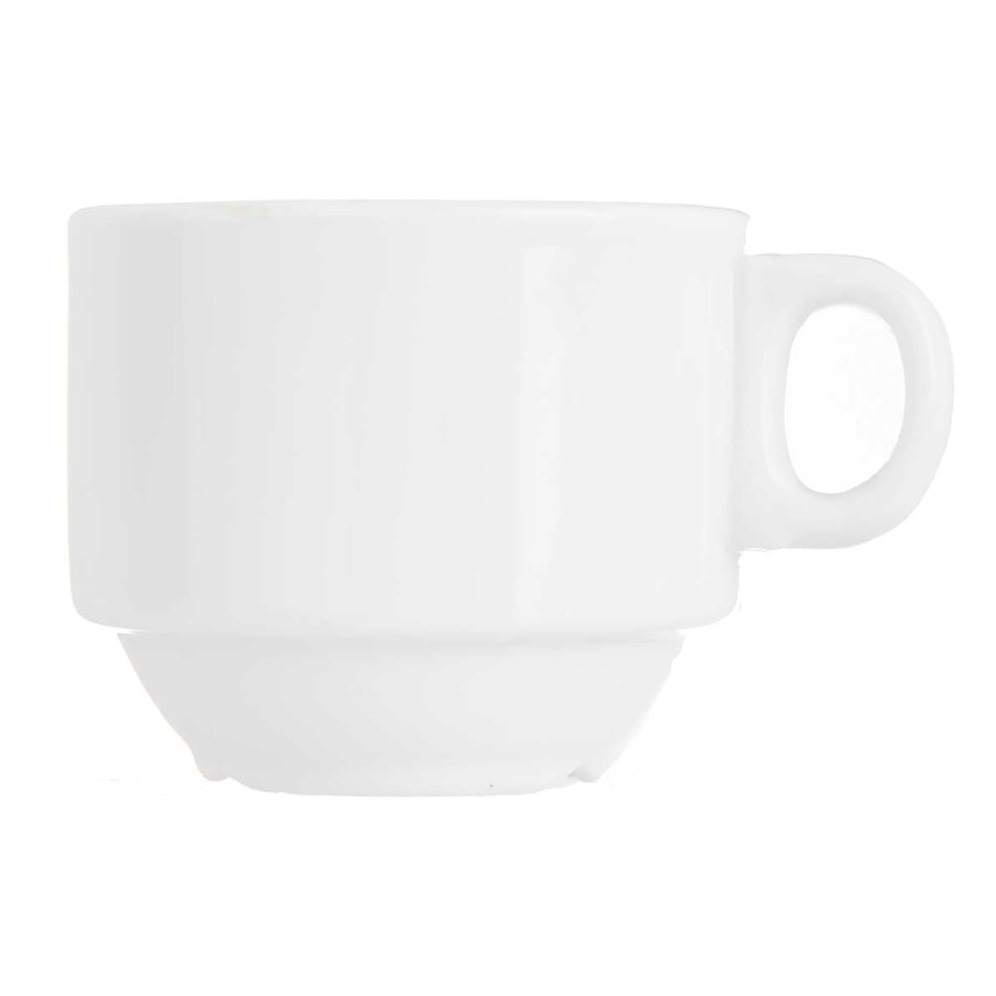 PACK 12 TAZAS PORCELANA APILABLE 90 ML