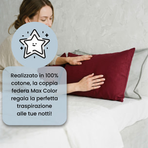 COPPIA FEDERE MAX COLOR, 100% Cotone, Made in Italy - BORDEAUX