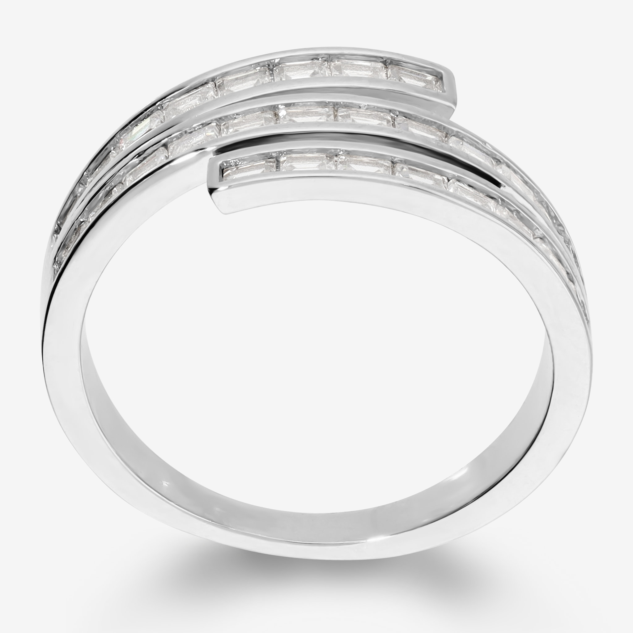 Anello Contrarié con Pavé di Cubic Zirconia a Baguette