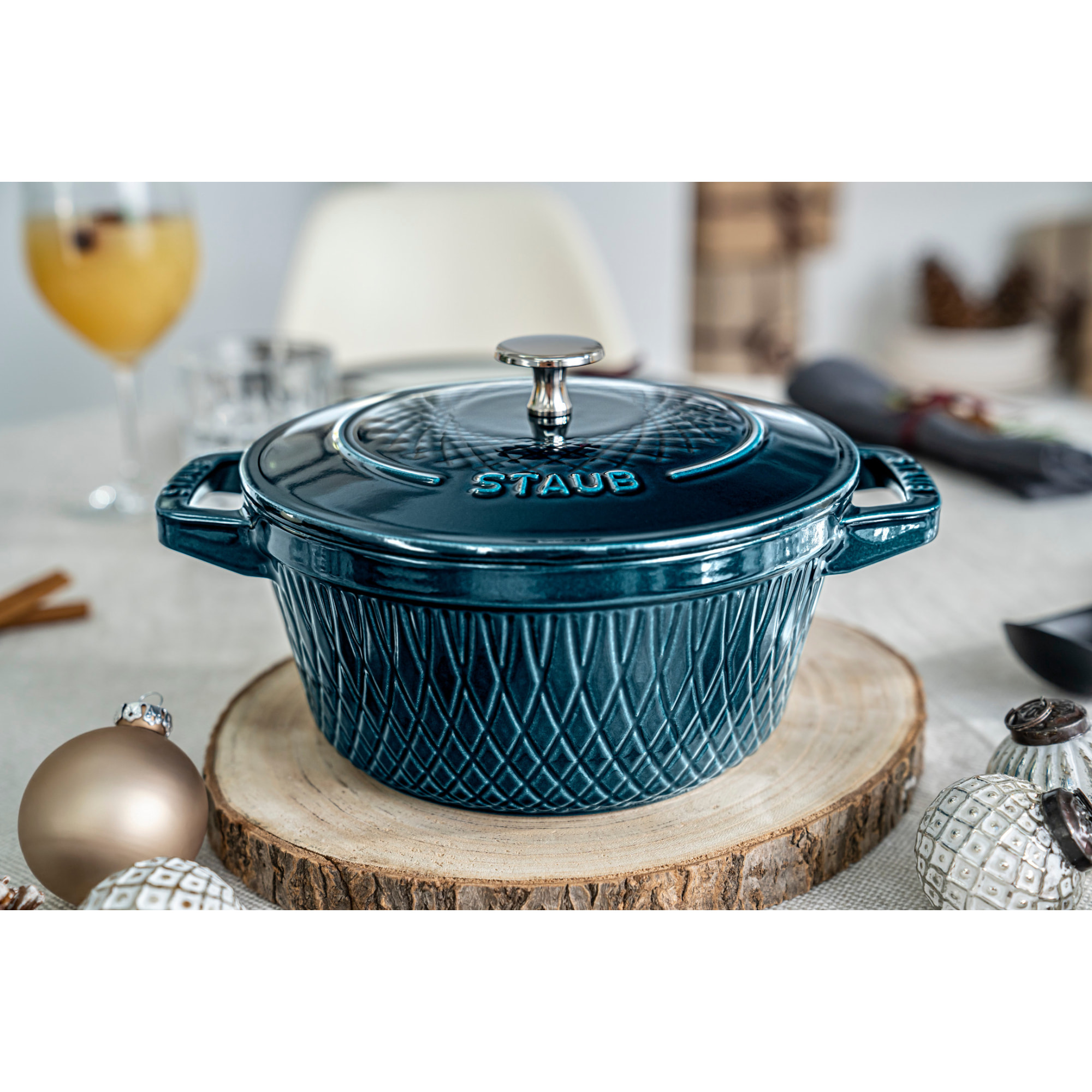 Cocotte twister 20 cm, Rond(e), La Mer, Fonte