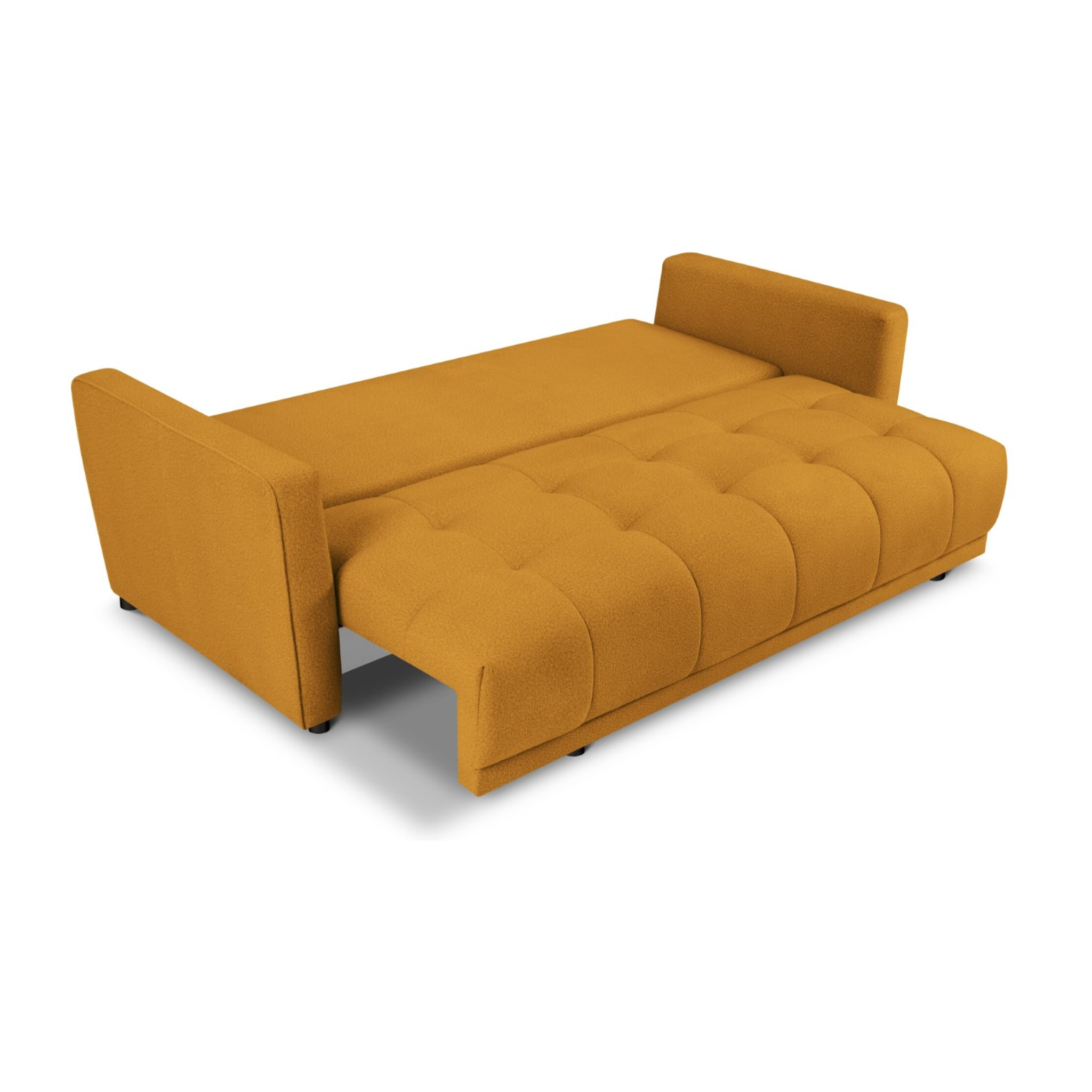 Canapé convertible avec coffre de rangement "Madrid" 3 places en tissu structurel or