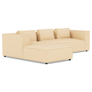Stella - canapé d'angle gauche 4 places en simili - Beige
