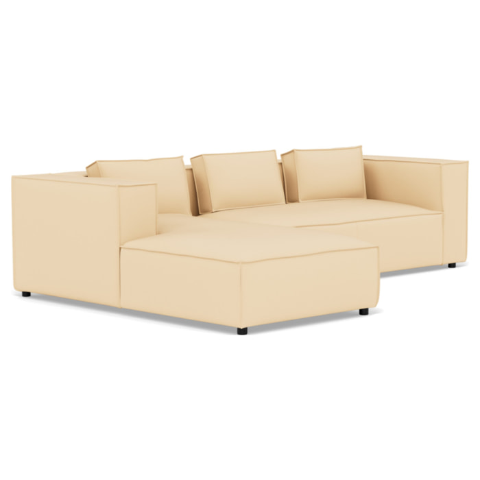 Stella - canapé d'angle gauche 4 places en simili - Beige