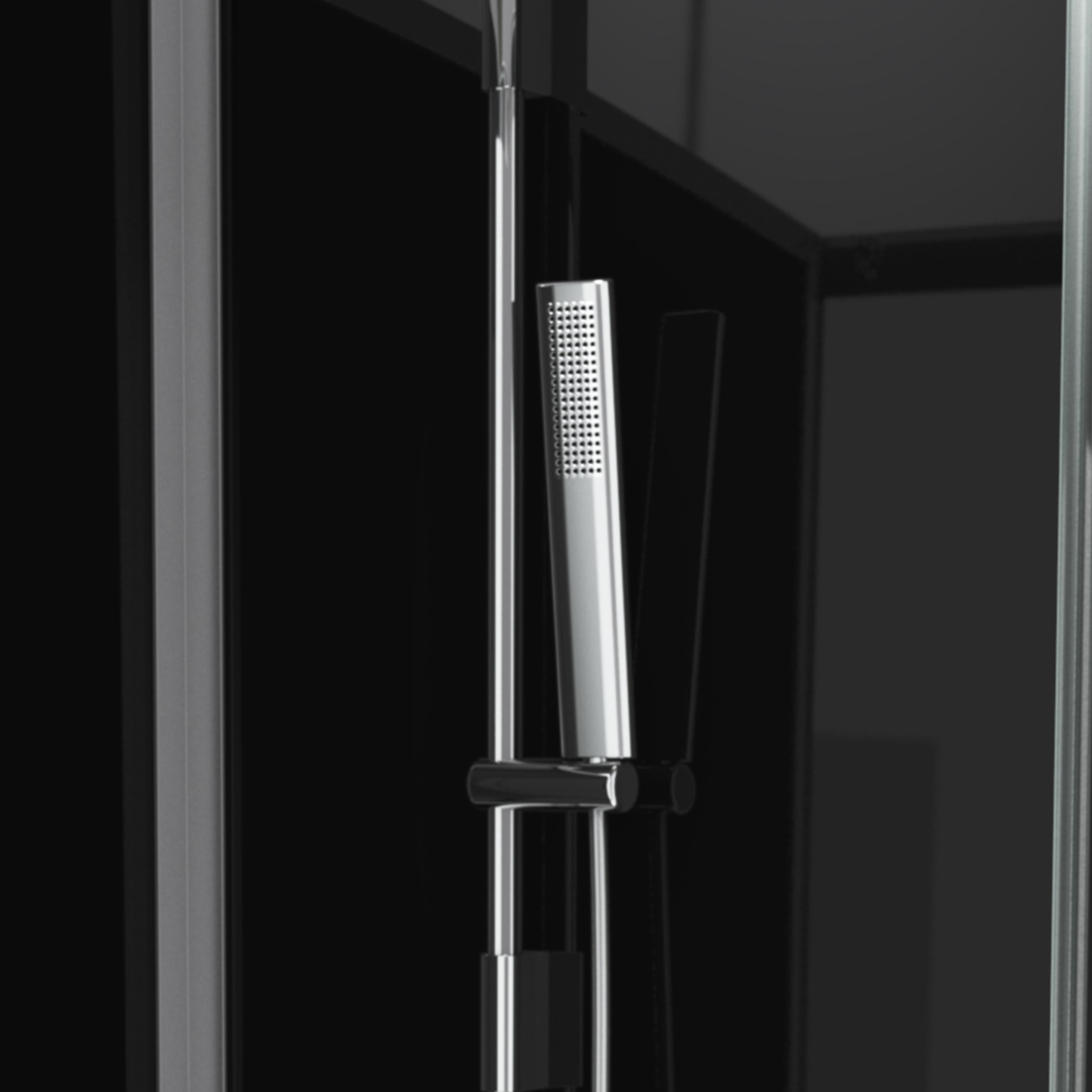 Cabine de douche carrée 80x80x195 - Portes coulissantes en verre trempé 5mm - SQUARY BLACK 2