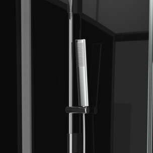 Cabine de douche carrée 80x80x195 - Portes coulissantes en verre trempé 5mm - SQUARY BLACK 2