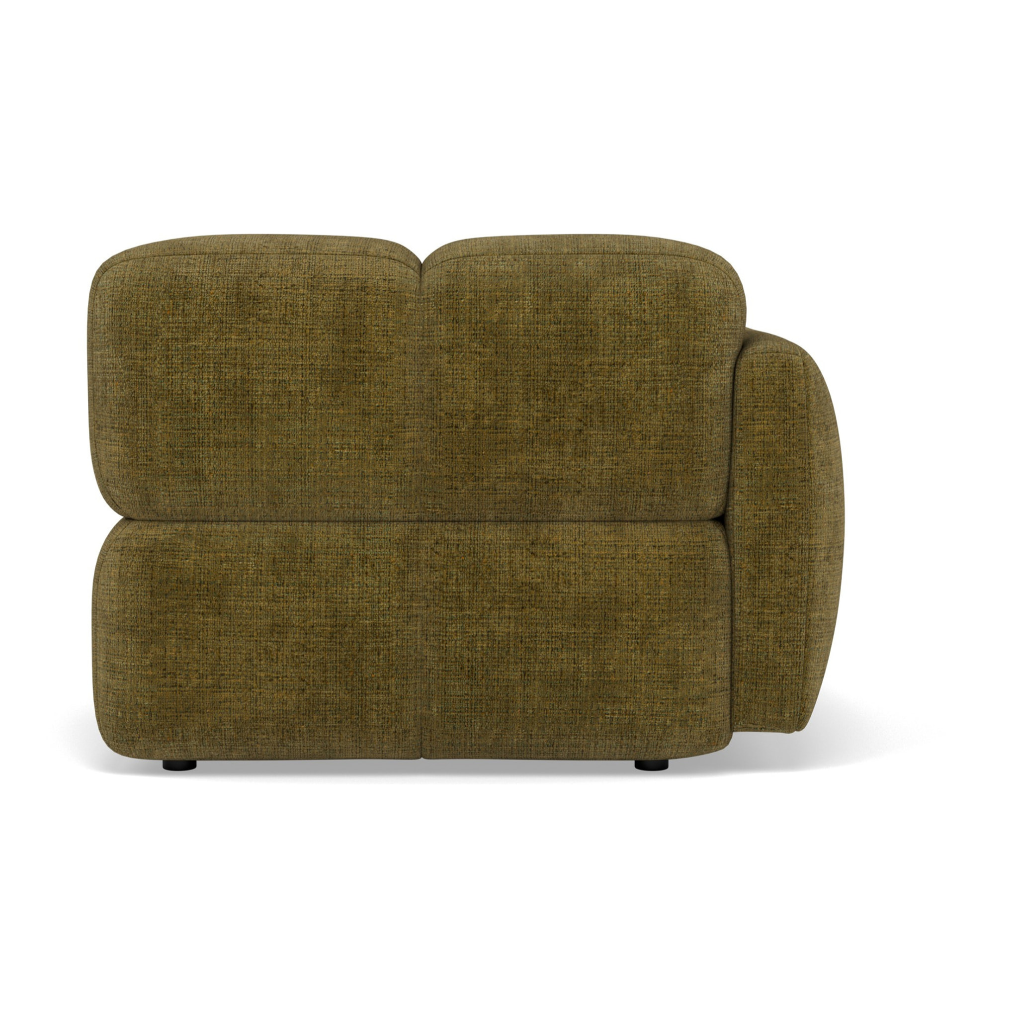 Grace - module d'assise gauche en velours texturé - Vert Olive