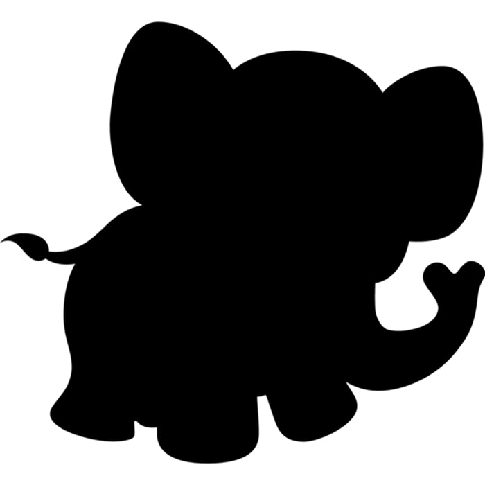 Sticker ardoise tableau noir - stickers muraux adhésif effaçable - SILHOUETTE PETIT ÉLÉPHANT