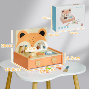 AIYAPLAY Cucina Giocattolo per Bambini 3-5 Anni con Fornello e 12 Accessori in Legno, Multicolore