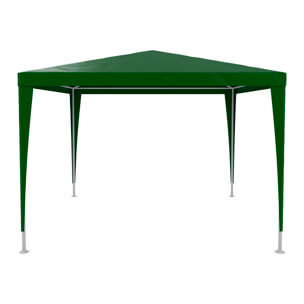 Gazebo 3x3 M Struttura Acciaio Copertura PE 110 gr/m² Impermeabile Idrorepellente Resistente Raggi UV Tenda Picnic Campeggio Esterno Giardino Verde