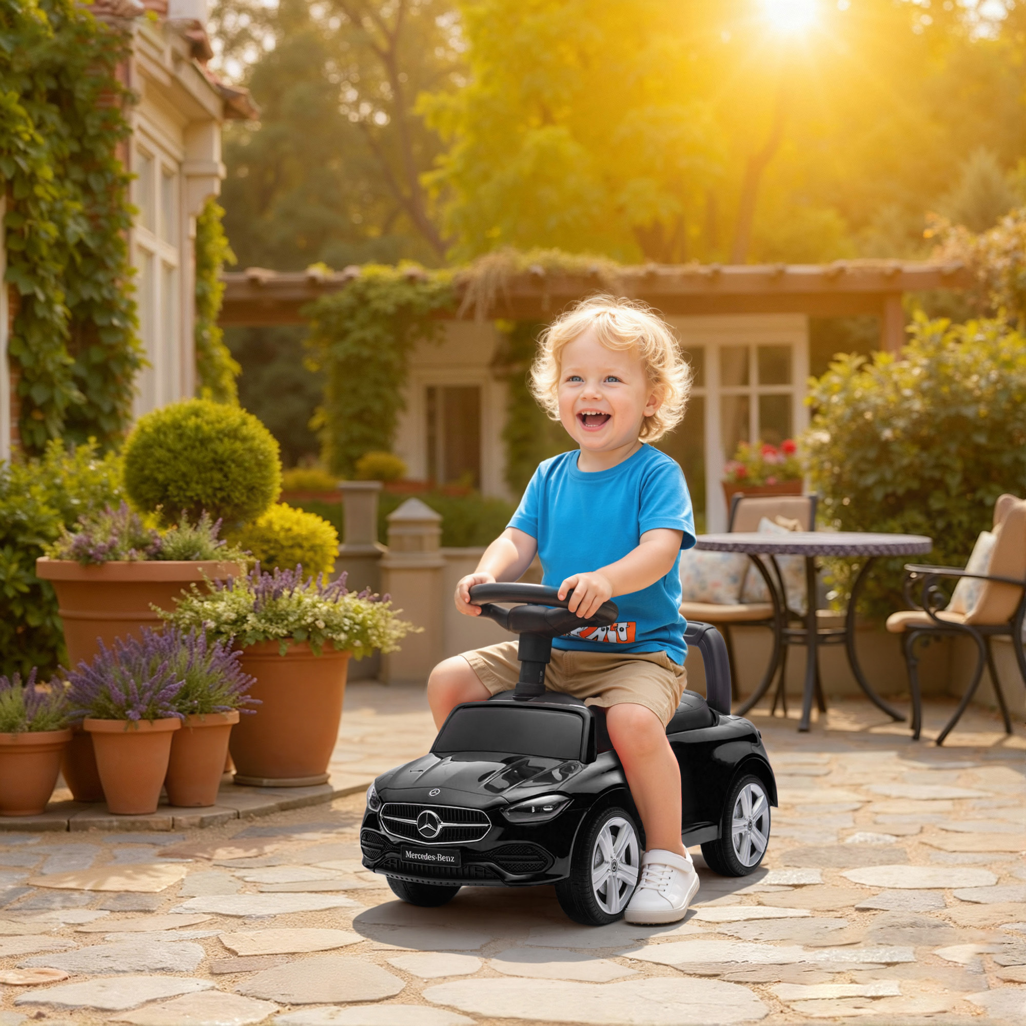 Porteur voiture enfant Mercedes-Benz classe C évolutif 18-36 mois effets sonores noir