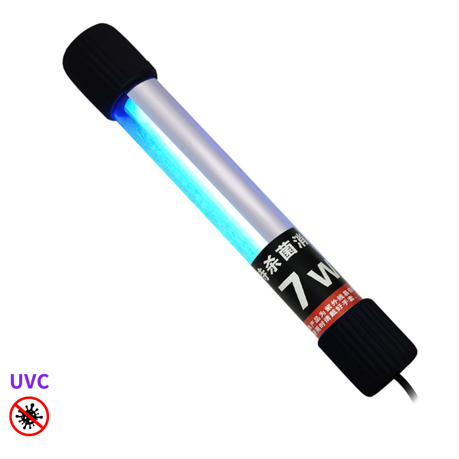 DAM Lampada UVC con cavo domestico 17x3x3 Cm. Colore nero