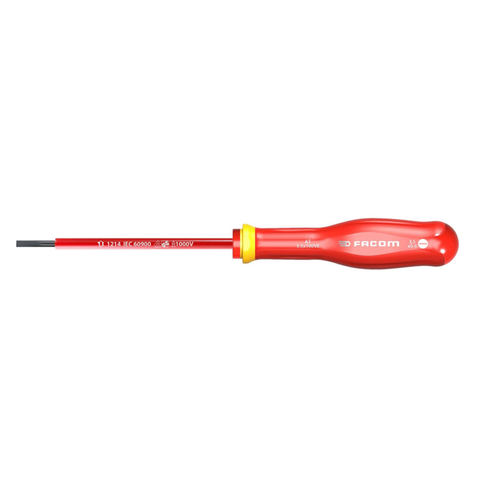 FACOM Tournevis Protwist Plat 3,5 x 100 Isolé 1000 V - AT3.5X100VE